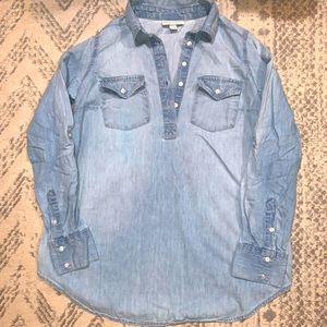 Blue Soft Denim Maternity Shirt
